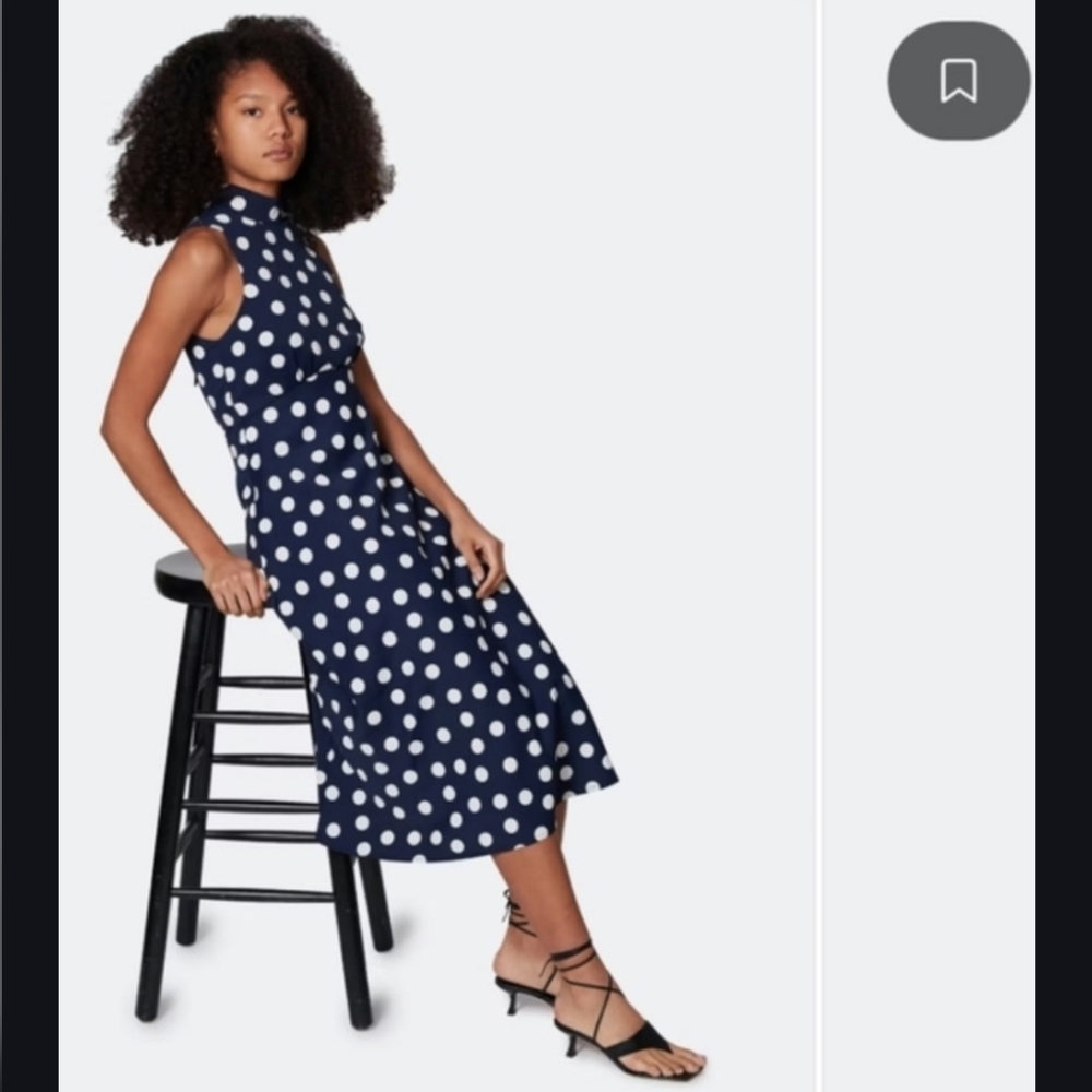 MOST of ALL Navy/WhitePolka Dot Sleeveless Maxi Dress